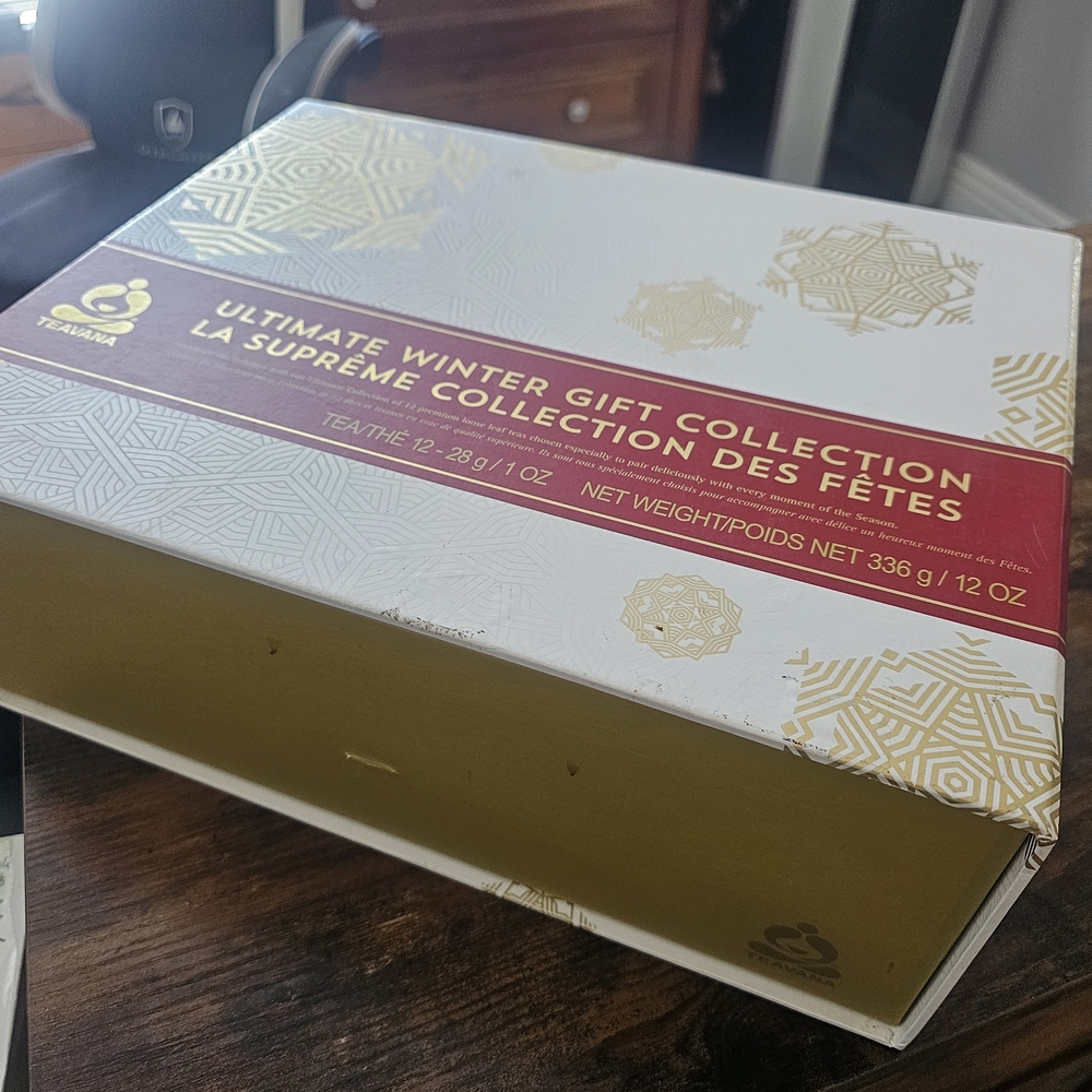 Teavana Winter Gift Collection Box - White, Gold & Burgundy